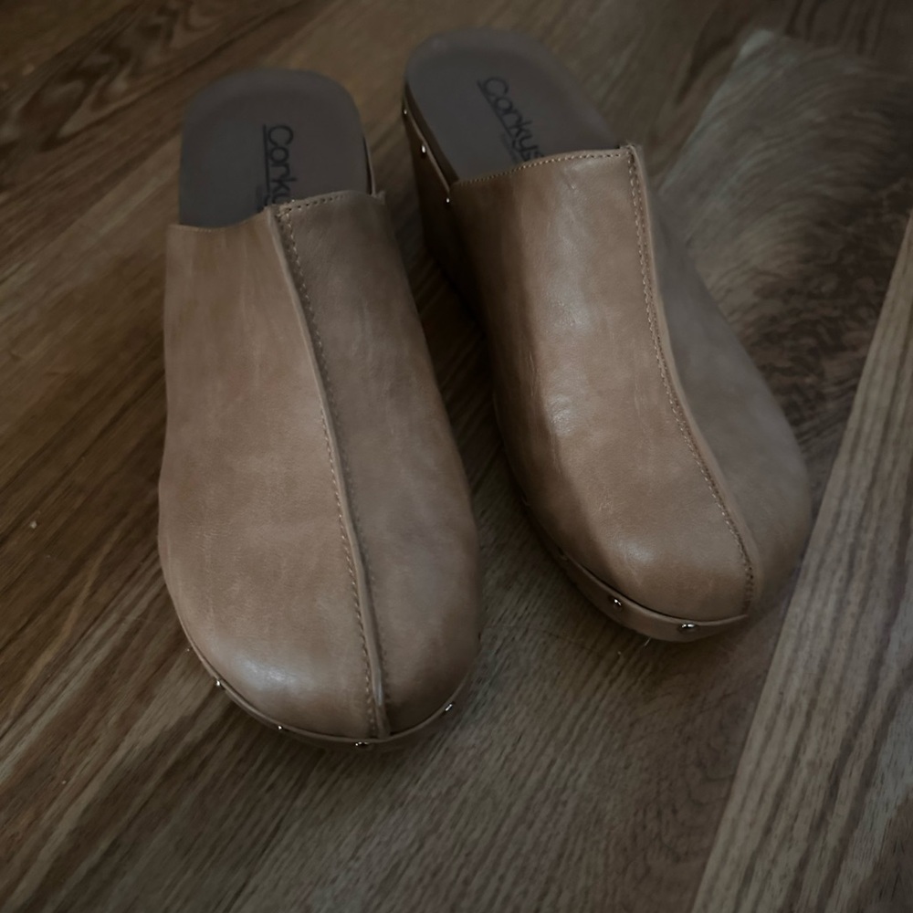 Brown Leather Clogs